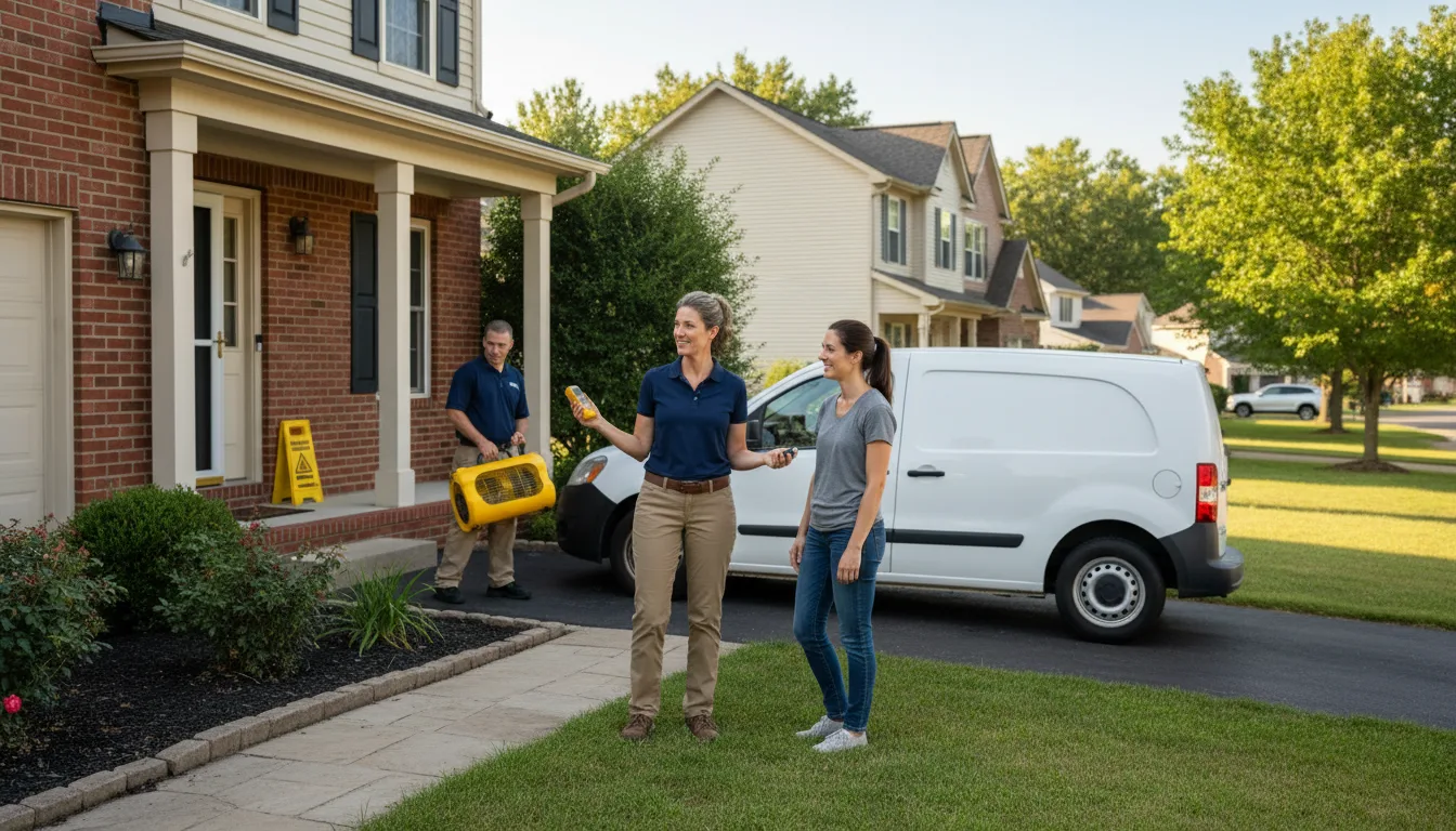 Residential water damage restoration in Sandwich, IL